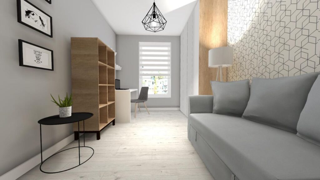 Biuro w mieszkaniu - minimalizm