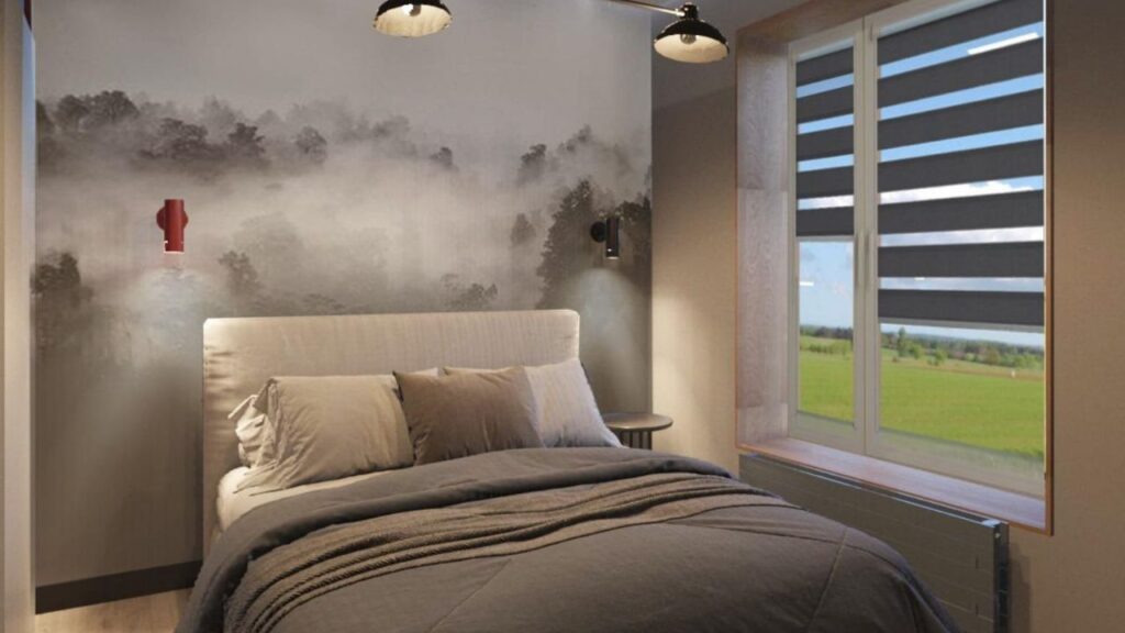 Inspiracje do sypialni - fototapeta z drzewami