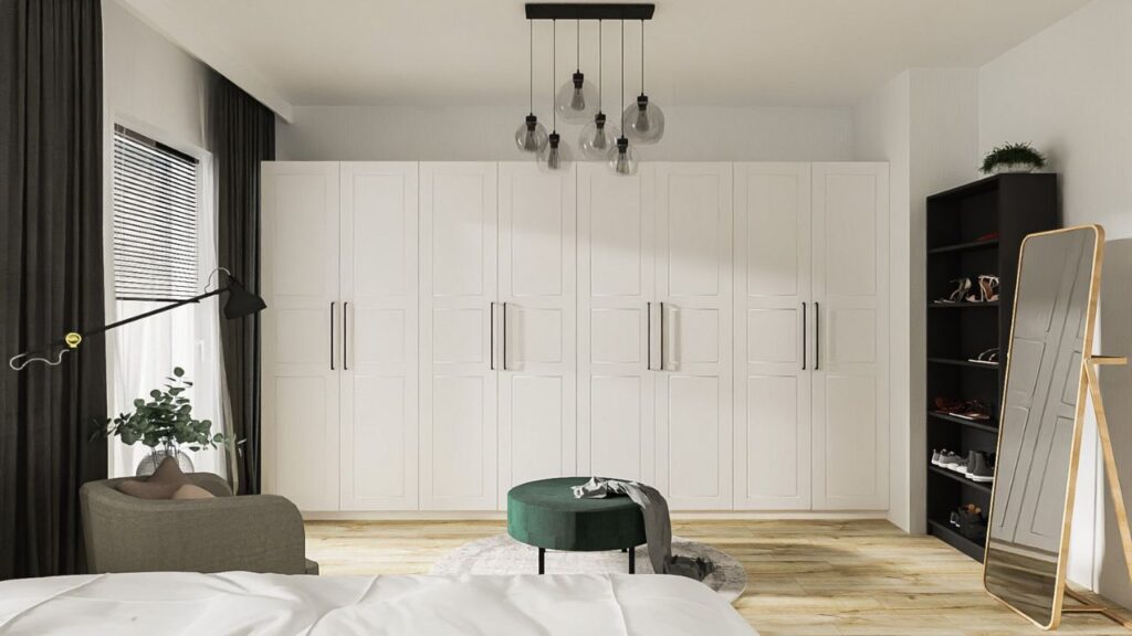 Inspiracje do sypialni - kompleks szaf
