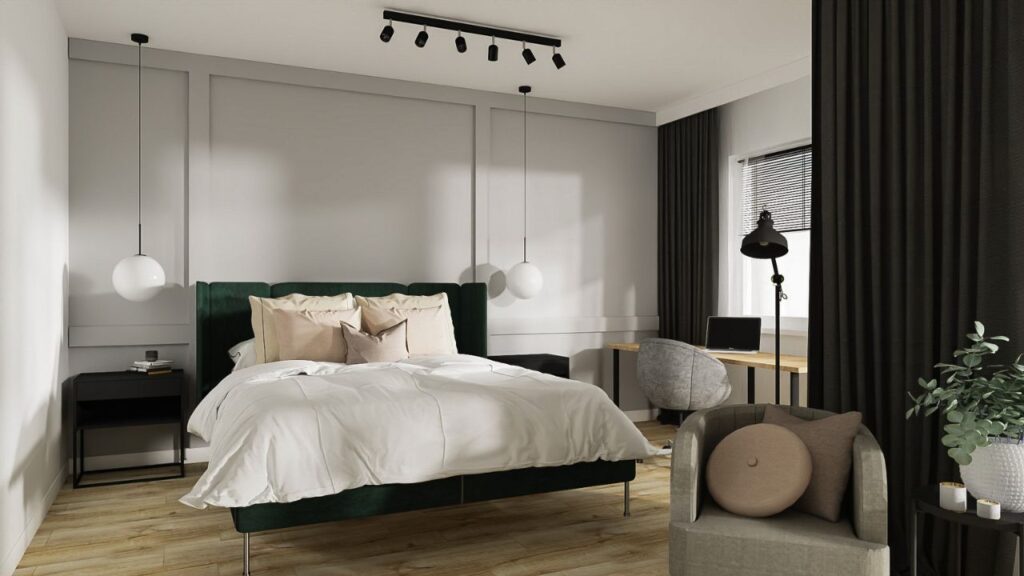 Inspiracje do sypialni - sypialnia w czerni i bieli