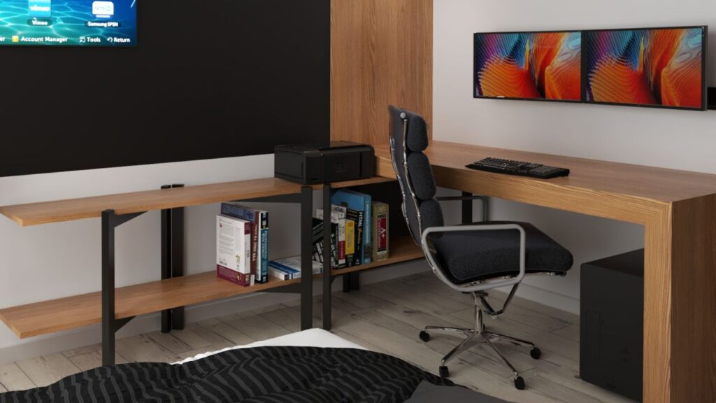 Biuro domowe w sypialni