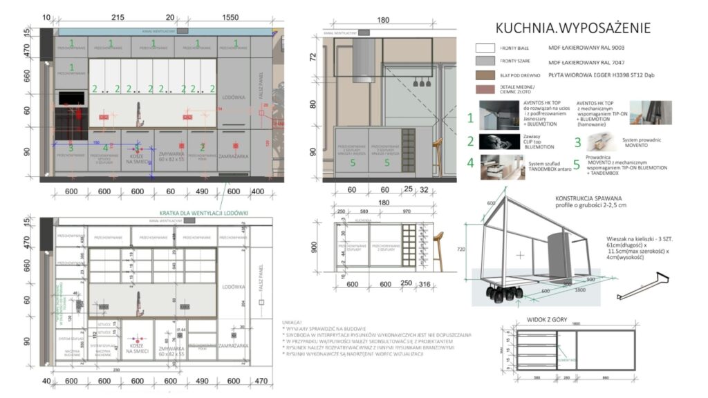 Projekt wykonawczy - meble na wymiar