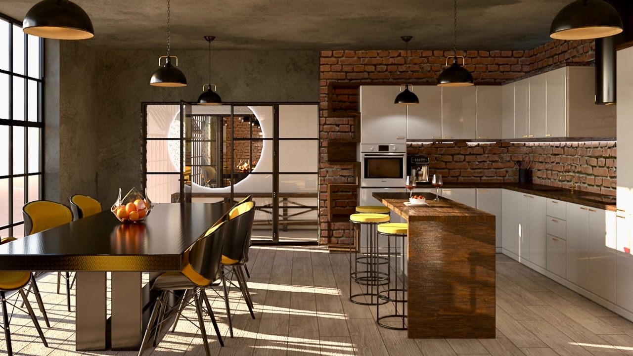 Alfa Styl Portfolio Kuchnia z cegłą