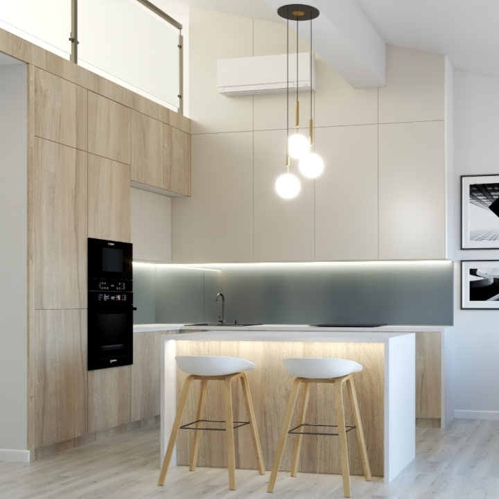 Alfa Styl projekt kuchni z antresolą