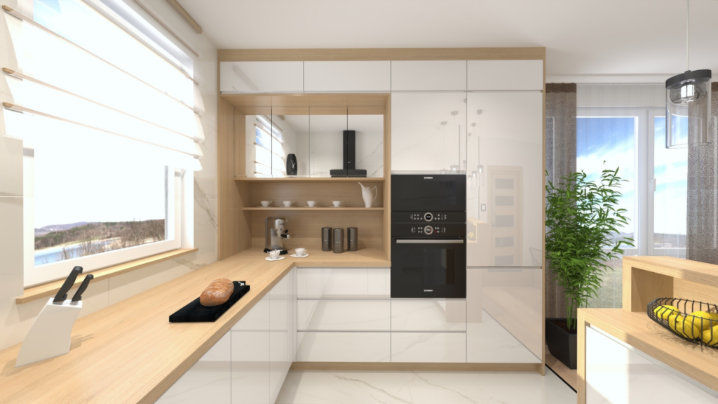 Wnętrze zaprojektowane z myślą o estetyce i funkcjonalności podnosi wartość mieszkania i komfort życia, efektywnie wykorzystując dostępną przestrzeń.
