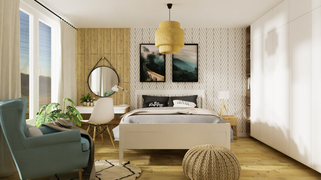 Mała sypialnia inspiracje - sypialnia w stylu skandynawskim