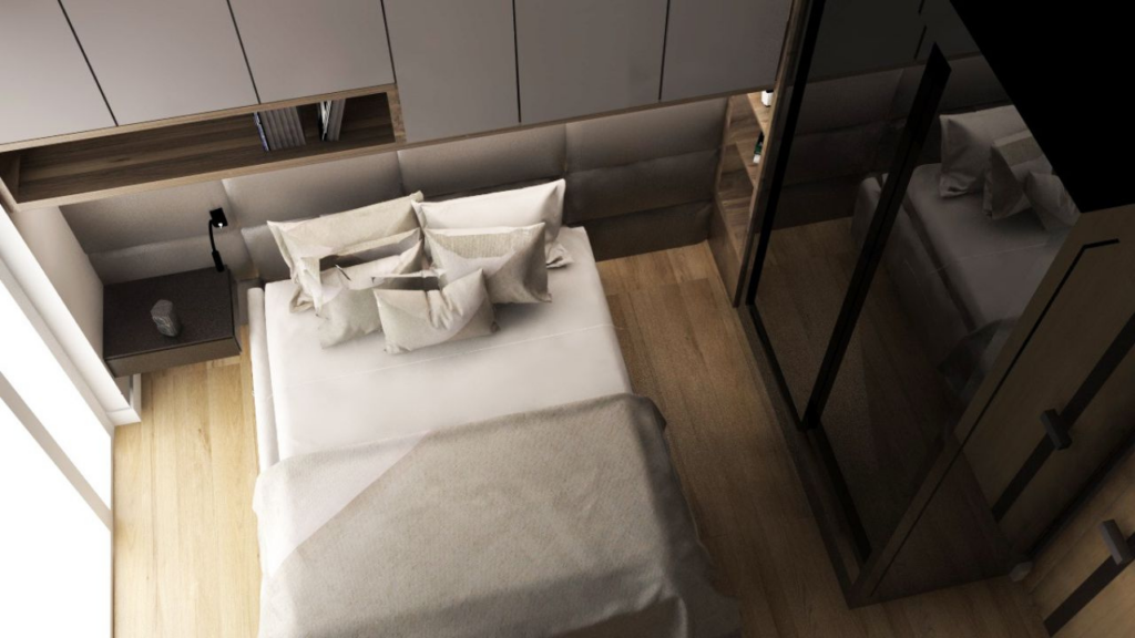 Aranżacja małej sypialni z szafą wolnostojącą