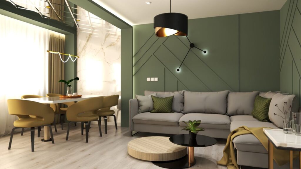 Aranżacja salonu z jadalnią - aranżacja wnętrz