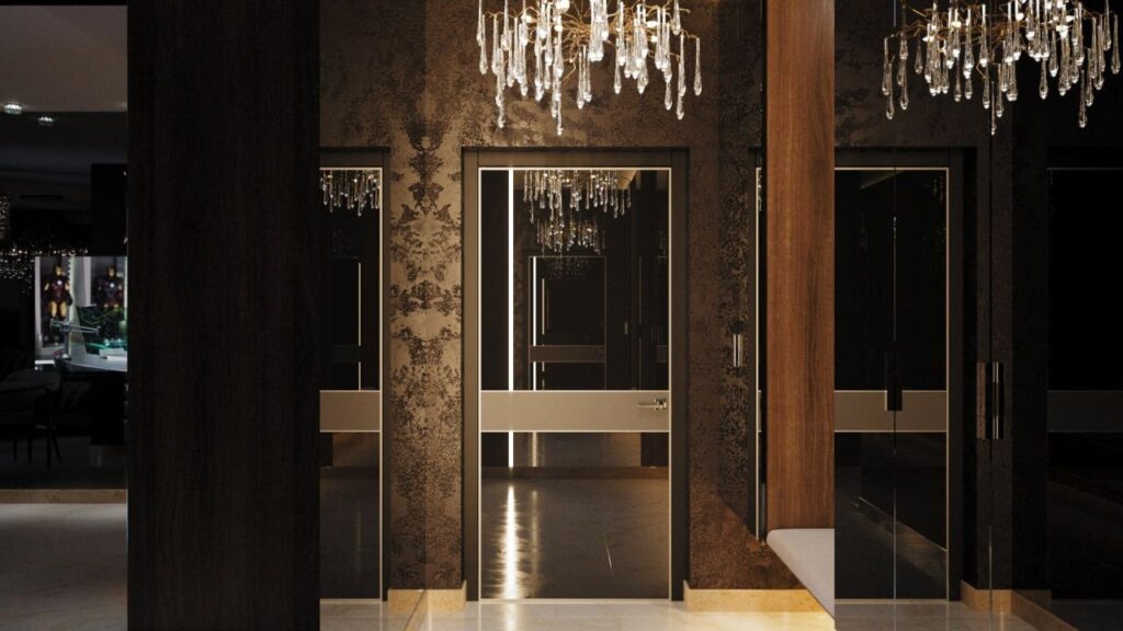 Przedpokój glamour - projektowanie wnętrz