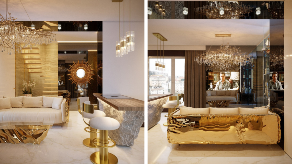 Salon w stylu glamour - przykładowy projekt AlfaStyl