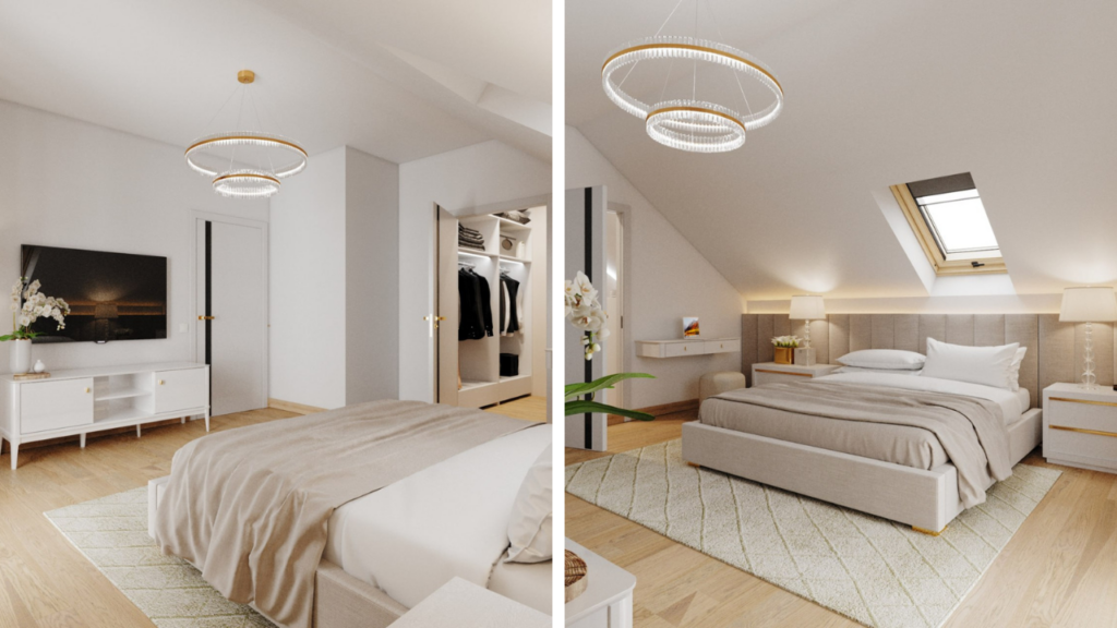 Sypialnia glamour: eleganckie oświetlenie, które tworzy niepowtarzalny nastrój