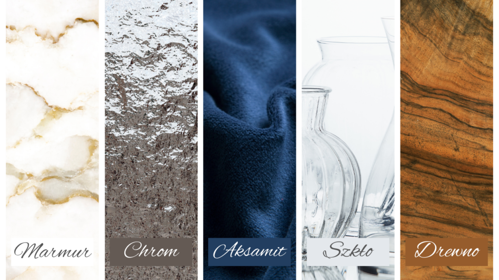Materiały i tekstury dominujące w stylu Art Deco