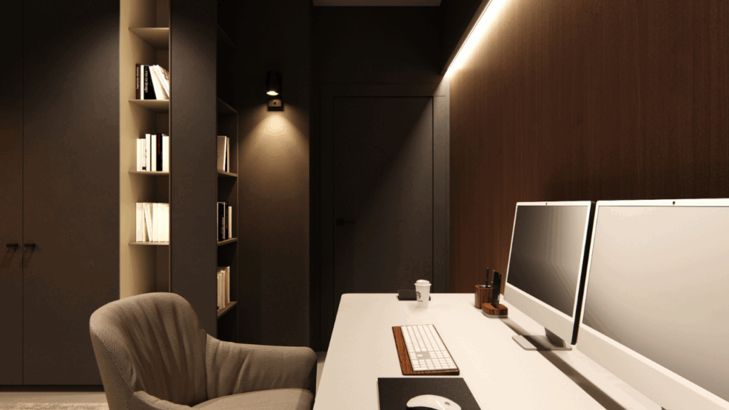 Ledy w domowym biurze – nowoczesne oświetlenie akcentujące ściany i poprawiające komfort pracy