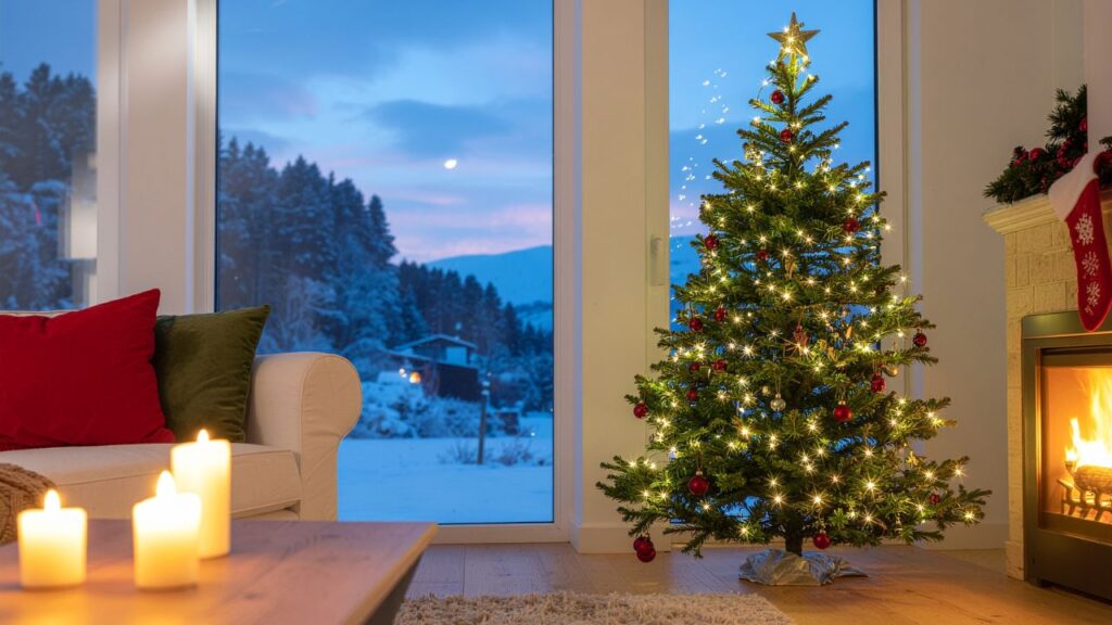 Żywa choinka na pniu