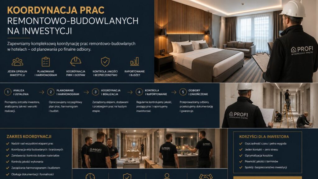 Koordynacja prac remontowo-budowlanych na inwestycji