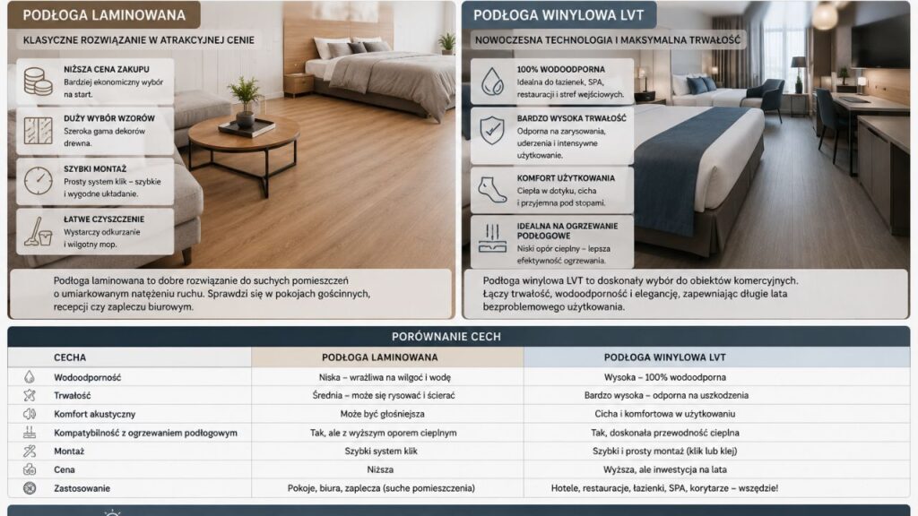 Porównanie podłogi laminowanej i winylowej LVT