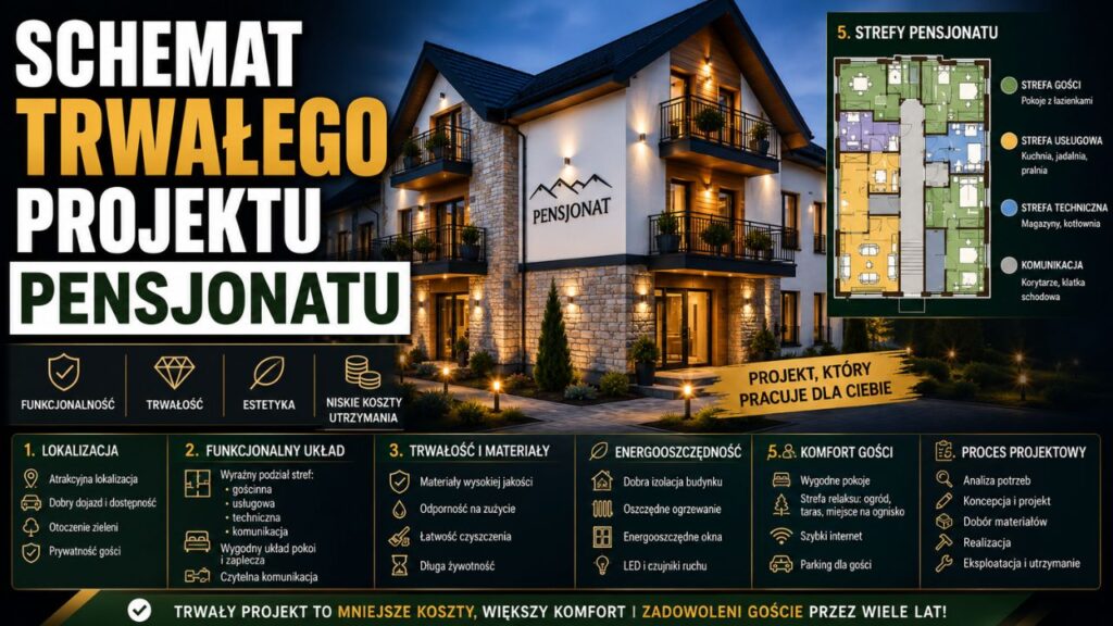 Schemat trwałego projektu pensjonatu