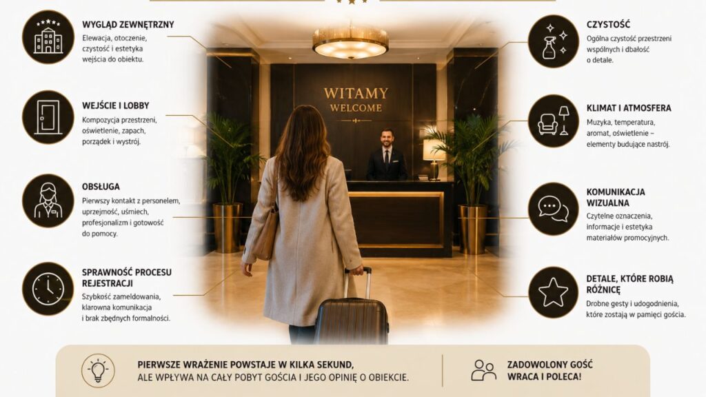 Pierwsze wrażenie gościa w hotelu – elementy wpływające na ocenę obiektu