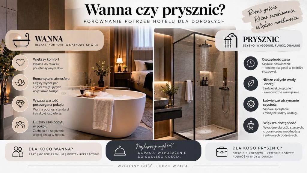„Wanna czy prysznic?” – porównanie potrzeb hotelu dla dorosłych i obiektu rodzinnego