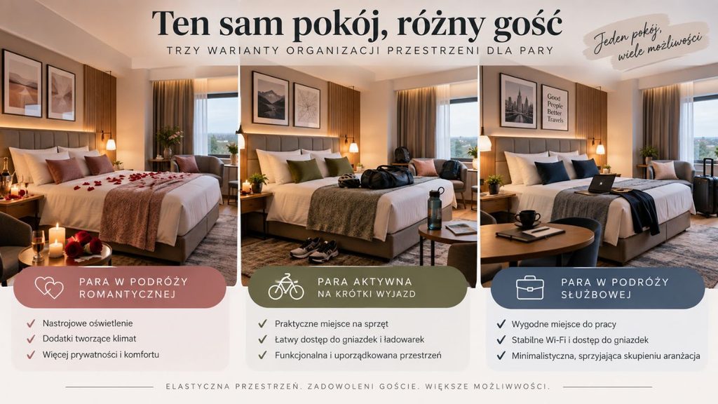 „Ten sam pokój, różny gość” – trzy warianty organizacji przestrzeni dla pary